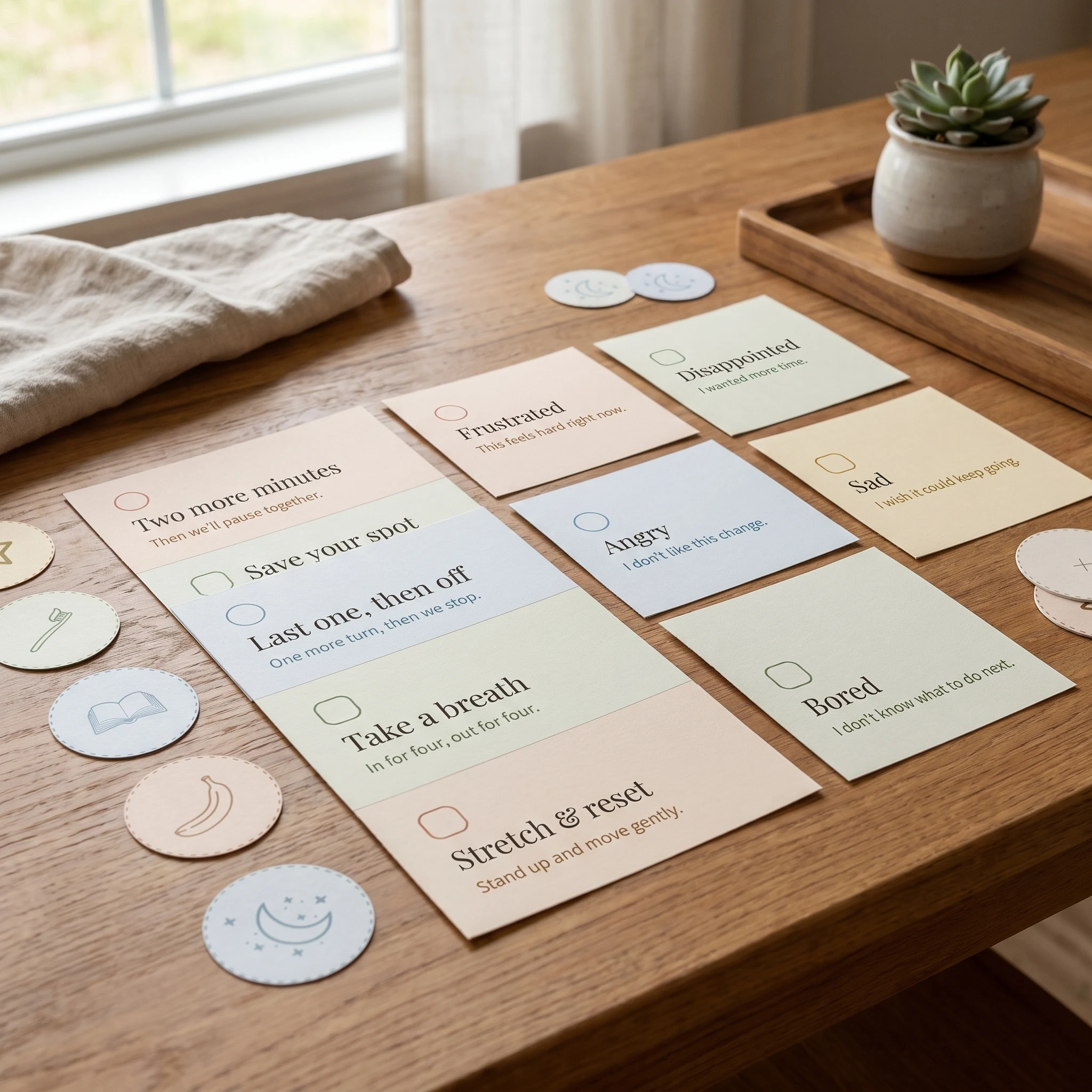 Preview of the Transition & feelings cards printable